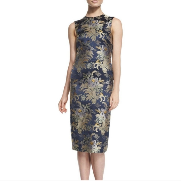 Ralph Lauren 2016 Fall Collection Georgia Baroque Silk Brocade Sheath Dress US 6 - Picture 10 of 11